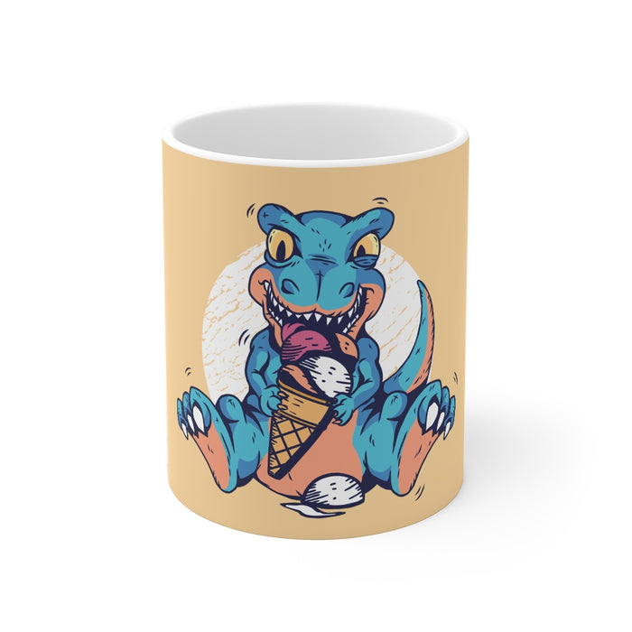 Dinosaur Coffee Mugs | Dinosaur with Ice Cream Coffee Mug | sumoearth 🌎