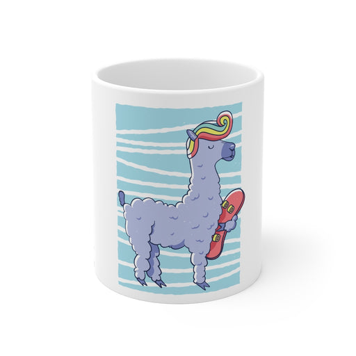Llama Coffee Mug | Skater Llama Coffee Mug | sumoearth 🌎