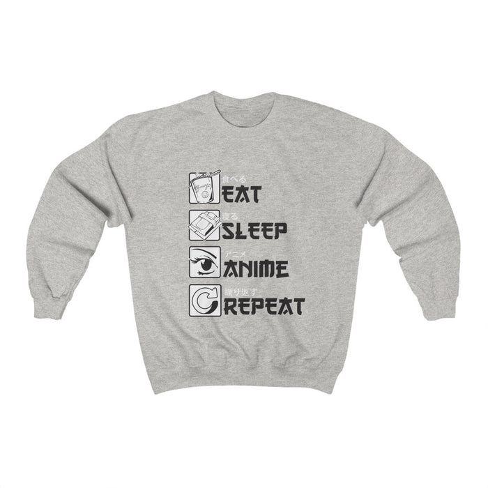 Eat Sleep Anime Repeat Unisex Sweatshirt