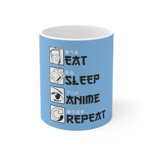 Anime Coffee Mug | Anime Coffee Mug - Eat Sleep Anime Repeat | sumoearth 🌎