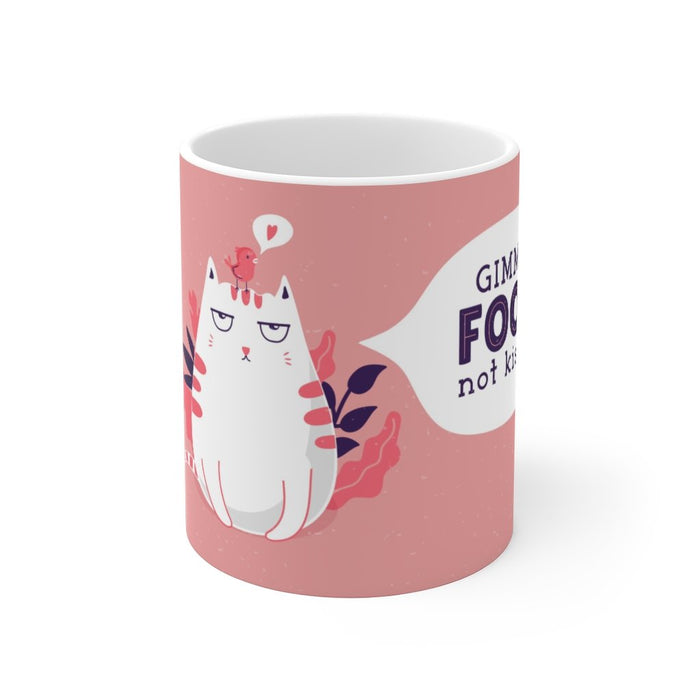 Cat Coffee Mug | Give Me Food Not Kisses | Cat Coffee Mug | sumoearth 🌎