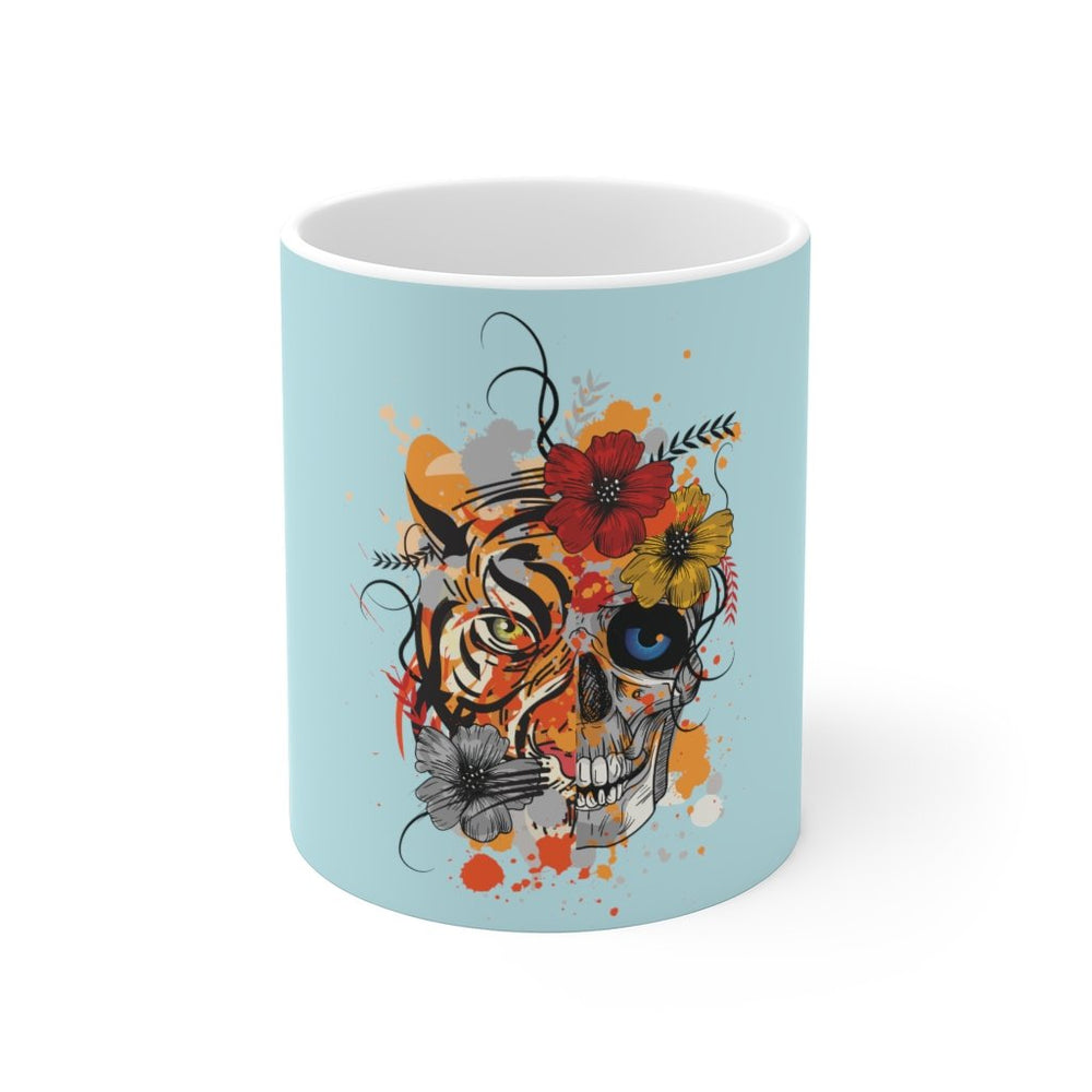 Skull Coffee Mug | Skull Coffee Mug - Abstract Tiger | sumoearth 🌎