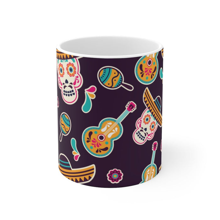 Skull Coffee Mug | Skull Coffee Mug - Cinco De Mayo Flowers | sumoearth 🌎