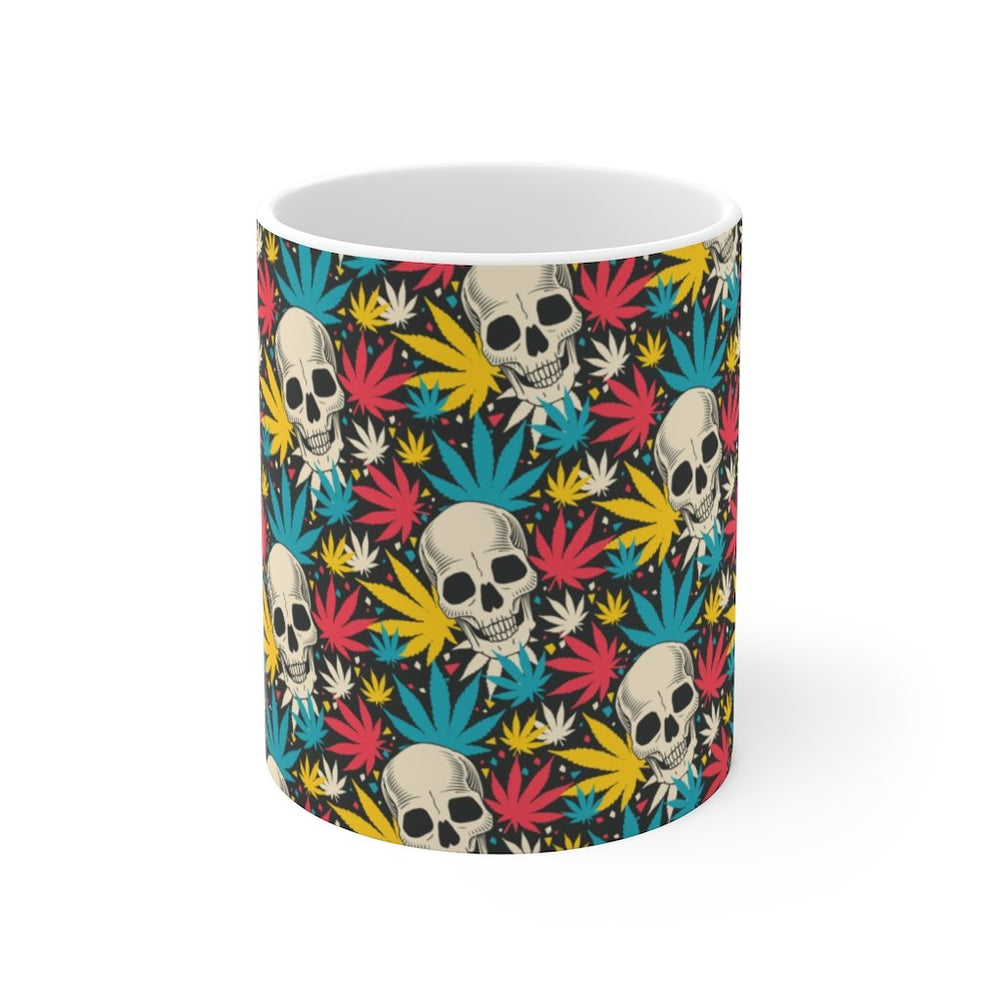 Skull Coffee Mug | Skull Coffee Mug - Colorful Cannabis | sumoearth 🌎