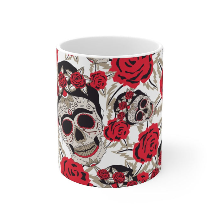 Skull Coffee Mug | Skull Coffee Mug - Sugar Rose | sumoearth 🌎