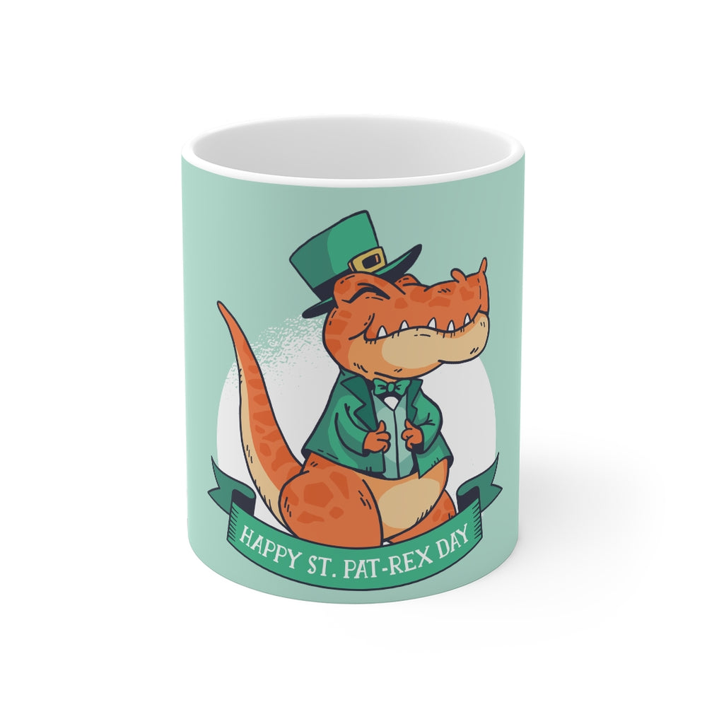 Dinosaur Coffee Mugs | Happy St. Pat-Rex Day Coffee Mug | Dinosaur Coffee Mug | sumoearth 🌎