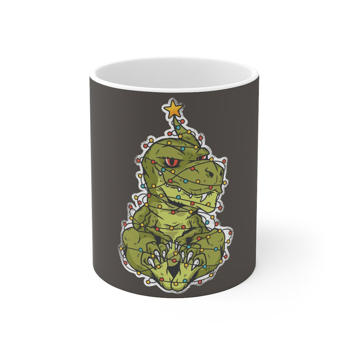 Dinosaur Coffee Mugs | T-Rex Christmas Tree Coffee Mug | Dinosaur Coffee Mug | sumoearth 🌎