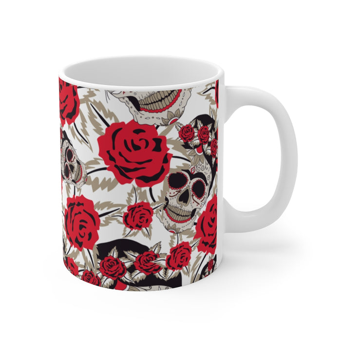 Skull Coffee Mug | Skull Coffee Mug - Sugar Rose | sumoearth 🌎