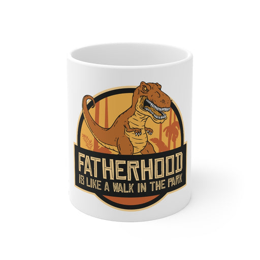Dinosaur Coffee Mugs | Fatherhood Is Like A Walk In The Park Coffee Mug | Dinosaur Coffee Mug | sumoearth 🌎