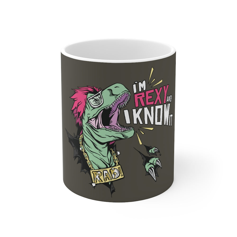 Dinosaur Coffee Mugs | I'm Rexy and I Know It Coffee Mug | Dinosaur Coffee Mug | sumoearth 🌎
