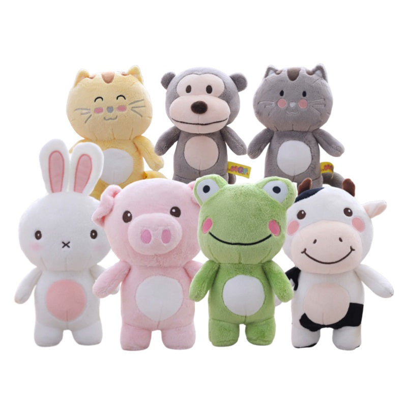 sumoearth PlushDolls Bunny, Cow, Frog, Cat, Monkey, Pig | Stuffed Animal Plush Toy | Bunny, Cow, Frog, Cat, Monkey, Pig | sumoearth 🌎